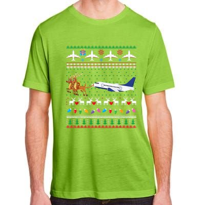 Airplane Christmas Funny Ugly Xmas Sweater Pilot Xmas Cool Gift Adult ChromaSoft Performance T-Shirt