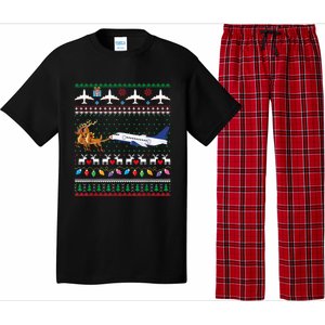 Airplane Christmas Funny Ugly Xmas Sweater Pilot Xmas Cool Gift Pajama Set