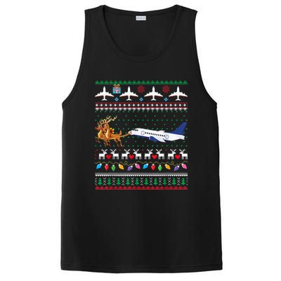 Airplane Christmas Funny Ugly Xmas Sweater Pilot Xmas Cool Gift PosiCharge Competitor Tank