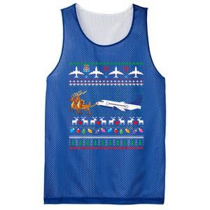 Airplane Christmas Funny Ugly Xmas Sweater Pilot Xmas Cool Gift Mesh Reversible Basketball Jersey Tank