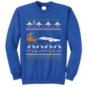 Airplane Christmas Funny Ugly Xmas Sweater Pilot Xmas Cool Gift Tall Sweatshirt