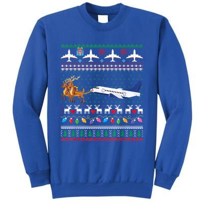 Airplane Christmas Funny Ugly Xmas Sweater Pilot Xmas Cool Gift Tall Sweatshirt