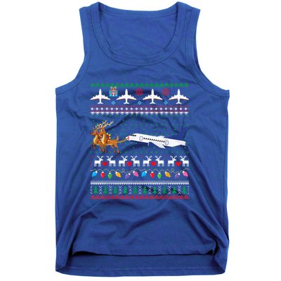 Airplane Christmas Funny Ugly Xmas Sweater Pilot Xmas Cool Gift Tank Top