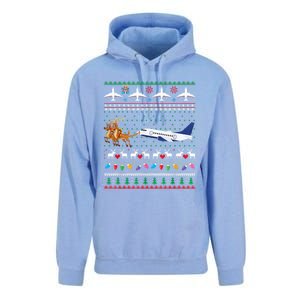 Airplane Christmas Funny Ugly Xmas Sweater Pilot Xmas Cool Gift Unisex Surf Hoodie