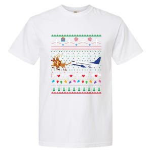 Airplane Christmas Funny Ugly Xmas Sweater Pilot Xmas Cool Gift Garment-Dyed Heavyweight T-Shirt