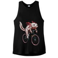 Axolotl Cycling Funny Axolotl Lover Axolotl Bicycle Axolotl Ladies PosiCharge Tri-Blend Wicking Tank