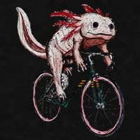 Axolotl Cycling Funny Axolotl Lover Axolotl Bicycle Axolotl Ladies PosiCharge Tri-Blend Wicking Tank