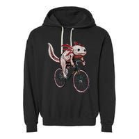 Axolotl Cycling Funny Axolotl Lover Axolotl Bicycle Axolotl Garment-Dyed Fleece Hoodie