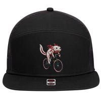 Axolotl Cycling Funny Axolotl Lover Axolotl Bicycle Axolotl 7 Panel Mesh Trucker Snapback Hat