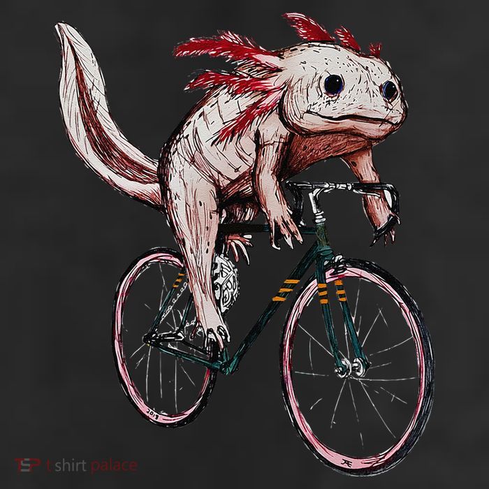 Axolotl Cycling Funny Axolotl Lover Axolotl Bicycle Axolotl 7 Panel Mesh Trucker Snapback Hat