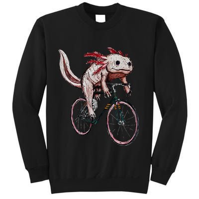 Axolotl Cycling Funny Axolotl Lover Axolotl Bicycle Axolotl Sweatshirt