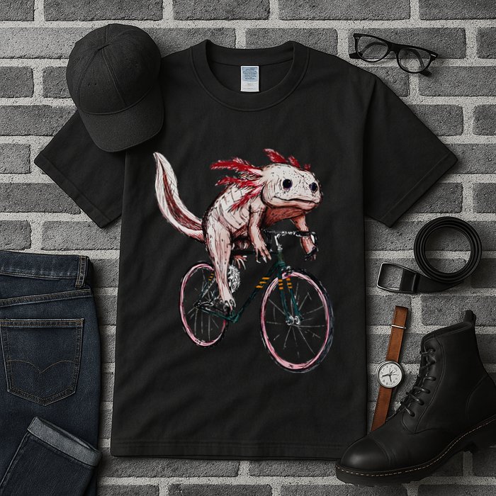 Axolotl Cycling Funny Axolotl Lover Axolotl Bicycle Axolotl Tall T-Shirt