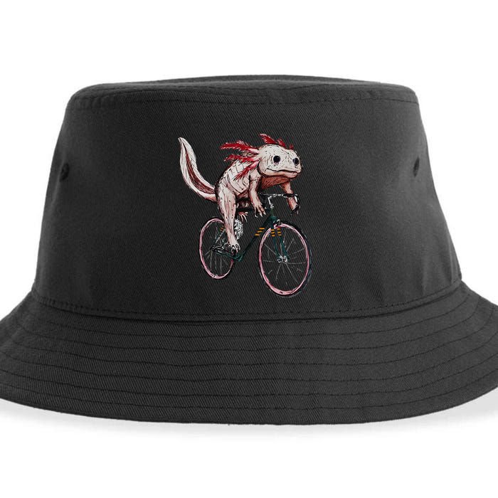 Axolotl Cycling Funny Axolotl Lover Axolotl Bicycle Axolotl Sustainable Bucket Hat