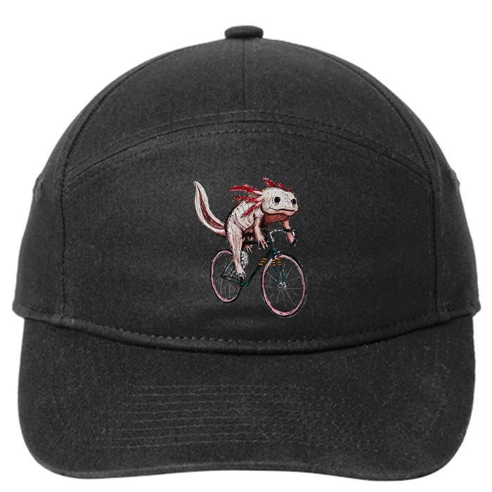 Axolotl Cycling Funny Axolotl Lover Axolotl Bicycle Axolotl 7-Panel Snapback Hat