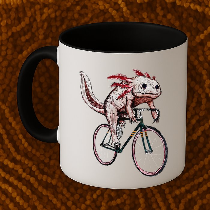Axolotl Cycling Funny Axolotl Lover Axolotl Bicycle Axolotl Mug