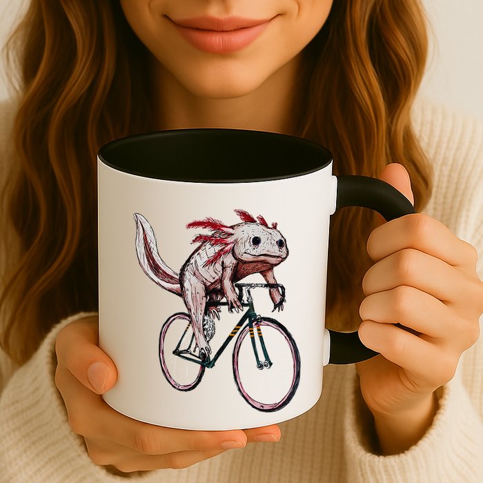 Axolotl Cycling Funny Axolotl Lover Axolotl Bicycle Axolotl Mug