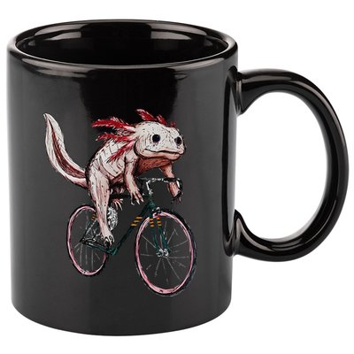 Axolotl Cycling Funny Axolotl Lover Axolotl Bicycle Axolotl 11oz C Handle Ceramic Mug
