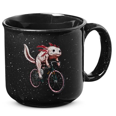 Axolotl Cycling Funny Axolotl Lover Axolotl Bicycle Axolotl 15oz Campfire Ceramic Mug