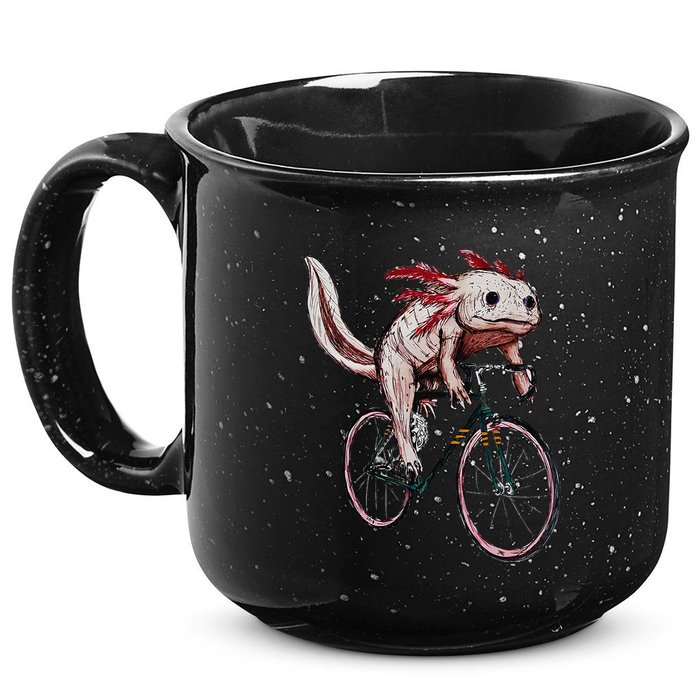 Axolotl Cycling Funny Axolotl Lover Axolotl Bicycle Axolotl 15oz Campfire Ceramic Mug