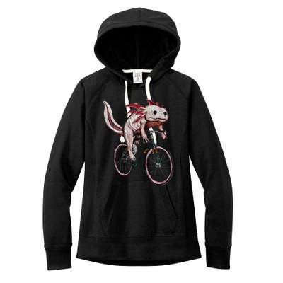 Axolotl Cycling Funny Axolotl Lover Axolotl Bicycle Axolotl Women's Fleece Hoodie