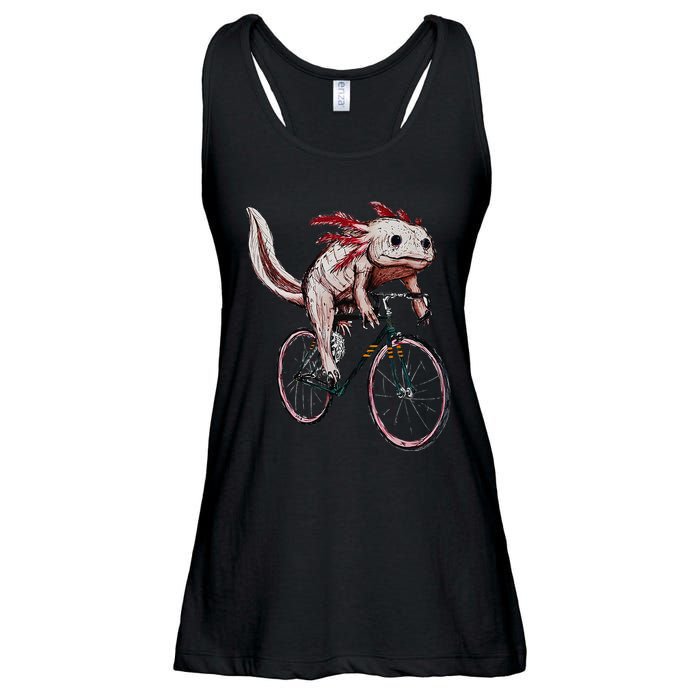 Axolotl Cycling Funny Axolotl Lover Axolotl Bicycle Axolotl Ladies Essential Flowy Tank