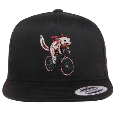 Axolotl Cycling Funny Axolotl Lover Axolotl Bicycle Axolotl Flatbill Hat