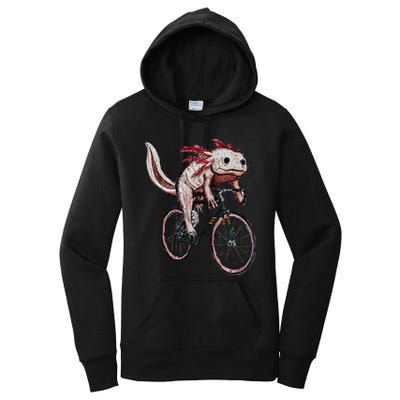Axolotl Cycling Funny Axolotl Lover Axolotl Bicycle Axolotl Women's Pullover Hoodie