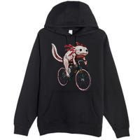Axolotl Cycling Funny Axolotl Lover Axolotl Bicycle Axolotl Premium Pullover Hoodie