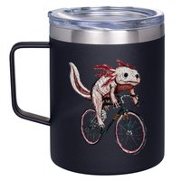 Axolotl Cycling Funny Axolotl Lover Axolotl Bicycle Axolotl 12oz Stainless Steel Coffee Mug