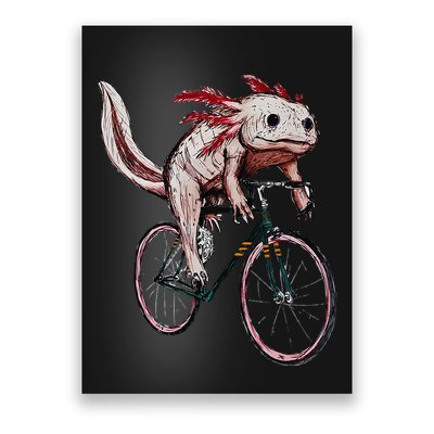 Axolotl Cycling Funny Axolotl Lover Axolotl Bicycle Axolotl Poster