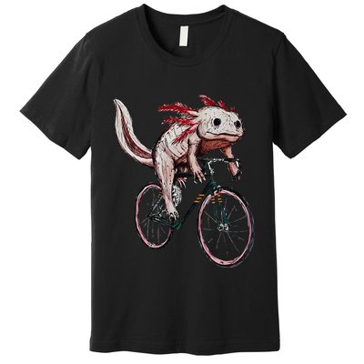 Axolotl Cycling Funny Axolotl Lover Axolotl Bicycle Axolotl Premium T-Shirt