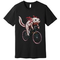 Axolotl Cycling Funny Axolotl Lover Axolotl Bicycle Axolotl Premium T-Shirt