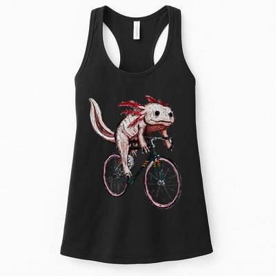 Axolotl Cycling Funny Axolotl Lover Axolotl Bicycle Axolotl Womens Tank Top
