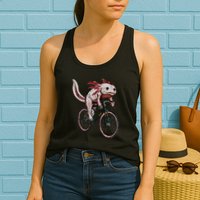 Axolotl Cycling Funny Axolotl Lover Axolotl Bicycle Axolotl Womens Tank Top