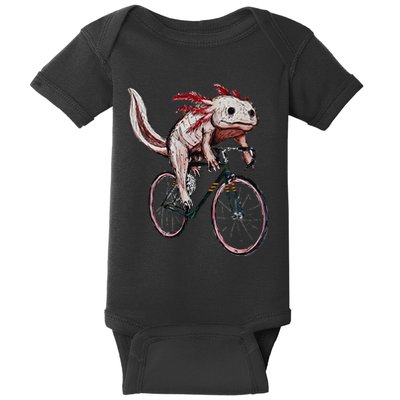 Axolotl Cycling Funny Axolotl Lover Axolotl Bicycle Axolotl Baby Bodysuit