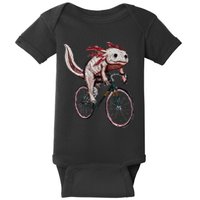Axolotl Cycling Funny Axolotl Lover Axolotl Bicycle Axolotl Baby Bodysuit