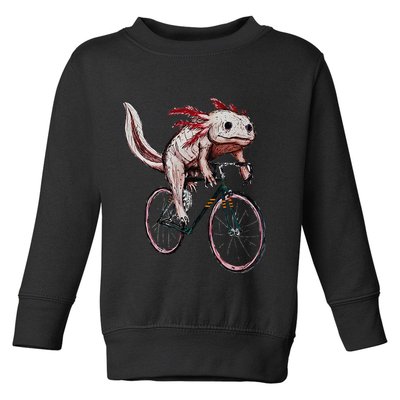Axolotl Cycling Funny Axolotl Lover Axolotl Bicycle Axolotl Toddler Sweatshirt