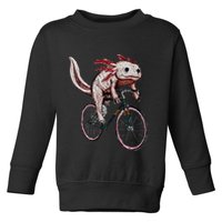 Axolotl Cycling Funny Axolotl Lover Axolotl Bicycle Axolotl Toddler Sweatshirt