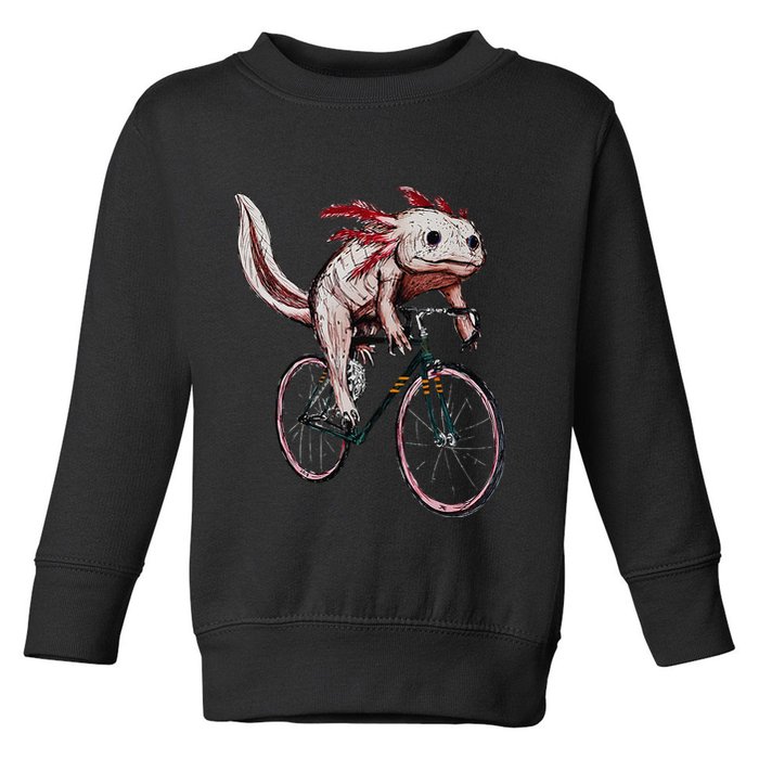 Axolotl Cycling Funny Axolotl Lover Axolotl Bicycle Axolotl Toddler Sweatshirt