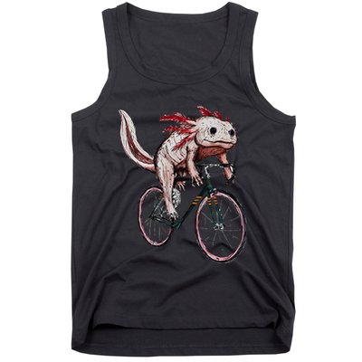 Axolotl Cycling Funny Axolotl Lover Axolotl Bicycle Axolotl Tank Top