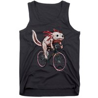 Axolotl Cycling Funny Axolotl Lover Axolotl Bicycle Axolotl Tank Top