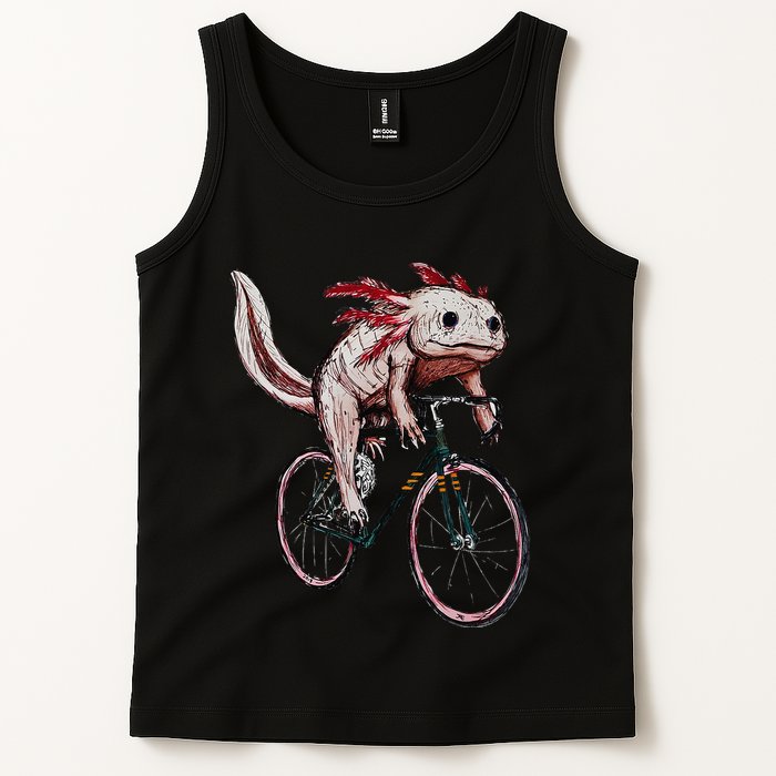 Axolotl Cycling Funny Axolotl Lover Axolotl Bicycle Axolotl Tank Top