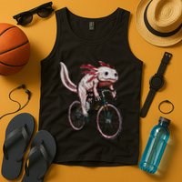 Axolotl Cycling Funny Axolotl Lover Axolotl Bicycle Axolotl Tank Top