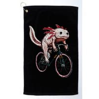 Axolotl Cycling Funny Axolotl Lover Axolotl Bicycle Axolotl Golf Towel
