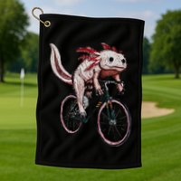 Axolotl Cycling Funny Axolotl Lover Axolotl Bicycle Axolotl Golf Towel