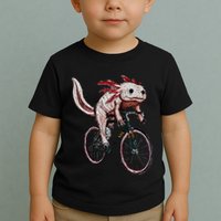 Axolotl Cycling Funny Axolotl Lover Axolotl Bicycle Axolotl Toddler T-Shirt