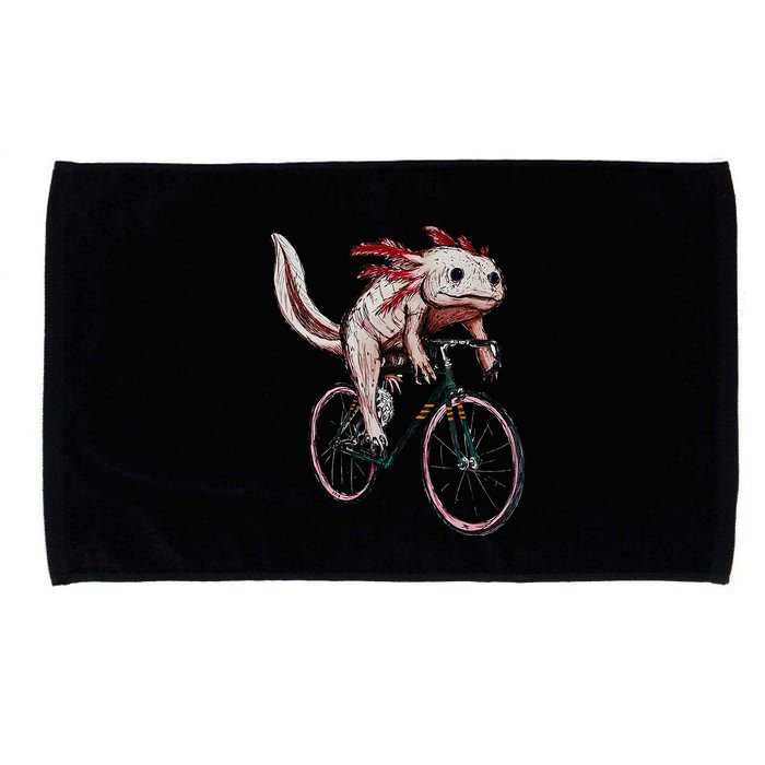 Axolotl Cycling Funny Axolotl Lover Axolotl Bicycle Axolotl Microfiber Hand Towel