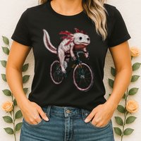 Axolotl Cycling Funny Axolotl Lover Axolotl Bicycle Axolotl Womens T-Shirt