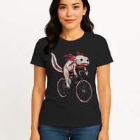 Axolotl Cycling Funny Axolotl Lover Axolotl Bicycle Axolotl Womens T-Shirt