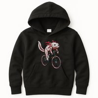 Axolotl Cycling Funny Axolotl Lover Axolotl Bicycle Axolotl Kids Hoodie
